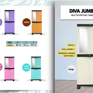 AJ ^ NEW DIVA JUMBO ROTAN CERMIN ' LEMARI PLASTIK
